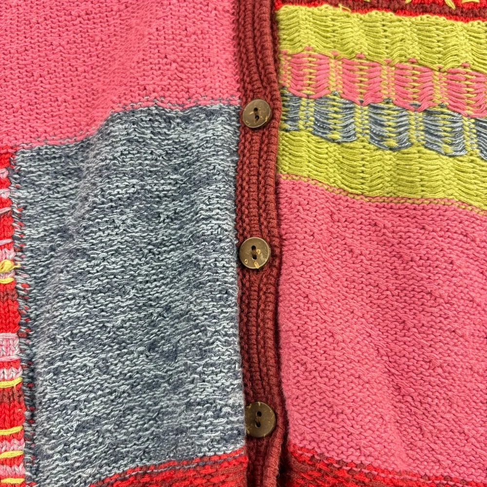 Christopher & Banks Colorful Patchwork Women's Sweater Hand Embroidered Medium - Picture 8 of 9